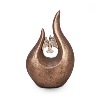 Fuego Brons look urn met vogel