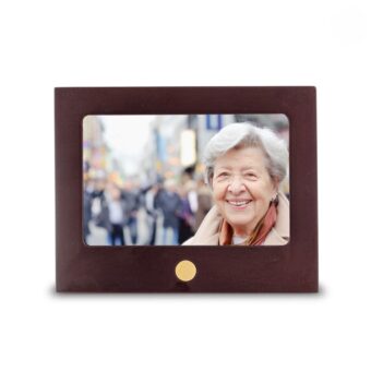 Houten Fotolijstje urn met ascilinder