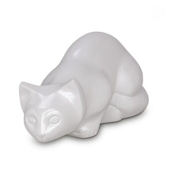 Kattenurn liggend van metaal - Wit