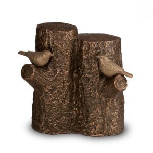 Keramische Duo dieren urn brons Levensboom
