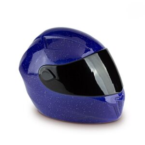 Keramische Urn Motorhelm blauw