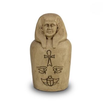 Keramische urn beige In het oog van Ra