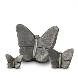 Keramische vlinder urn Zilverkleur