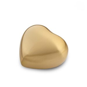 Mini urn in de vorm van een Hart in mat goud