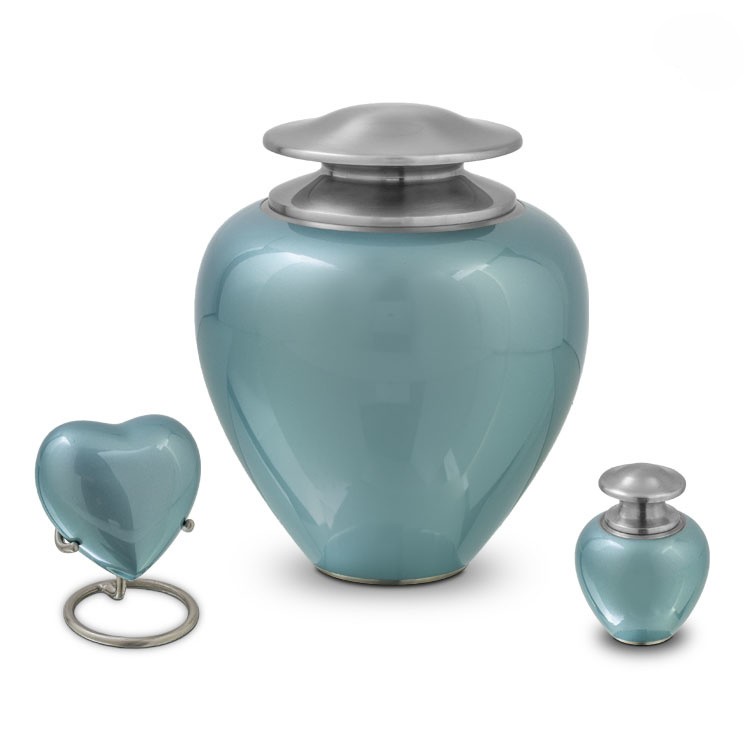 Satori Urn in blauw- zilver