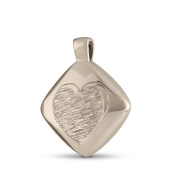 Ashanger 18K WitGoud in de vorm van een Ruit met hart