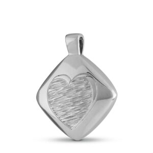 Ashanger zilver in de vorm van een Ruit met hart