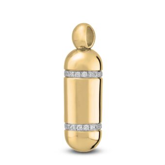 Gouden ashanger Capsule met Twee Zirkonia Ringen 14K