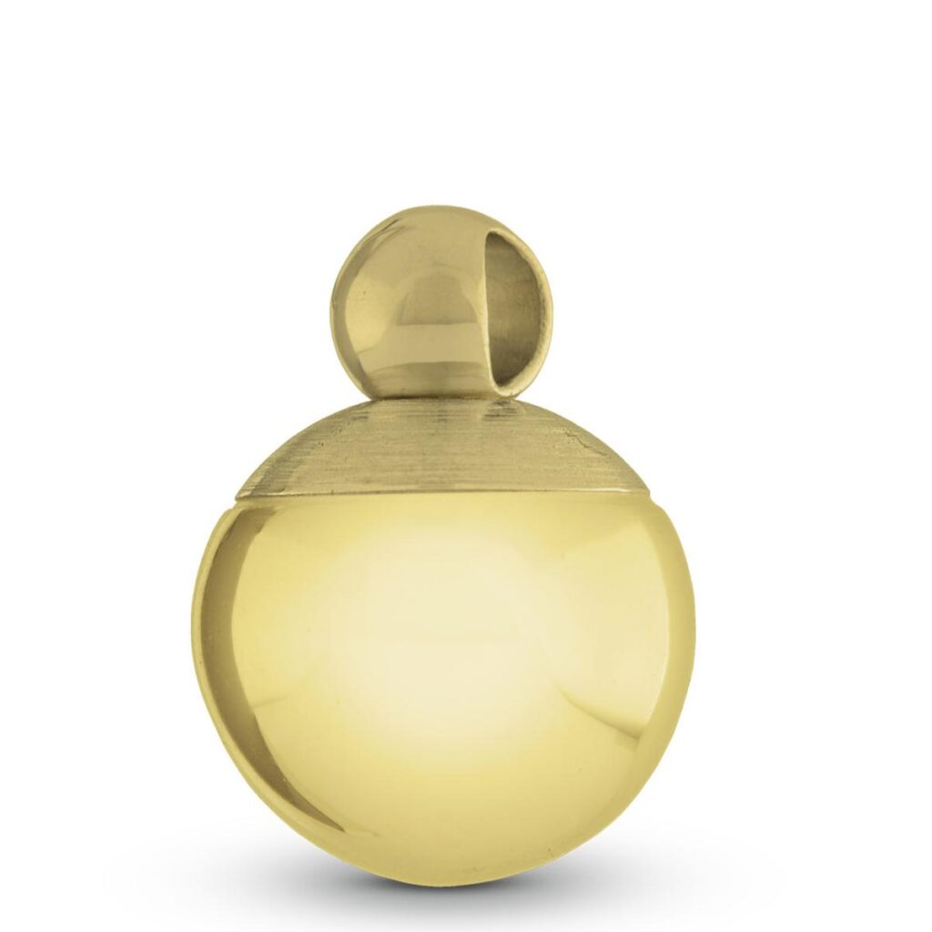 Gouden ashanger in de vorm van een rond urntje 14K