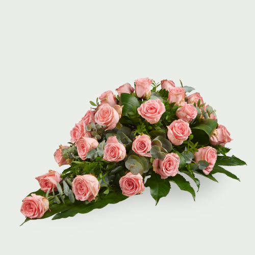Rouwstuk rozen roze Stijlvol