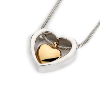 Gouden ashanger hart in hart