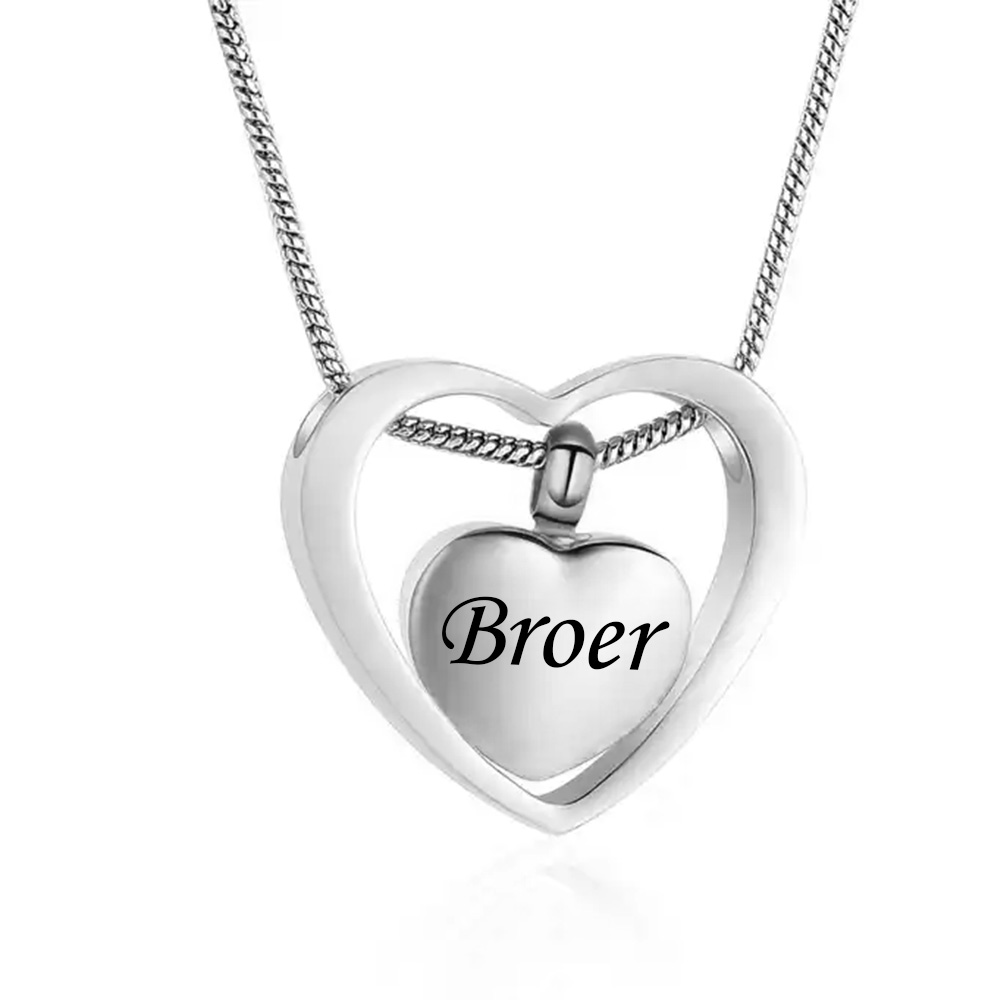 rvs ashanger hart in hart zilver broer 