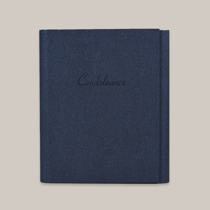 Condoleanceboek donkerblauw