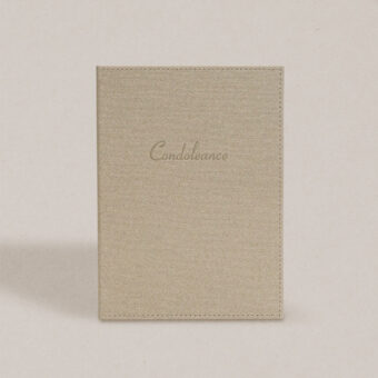Condoleancemap beige van leer