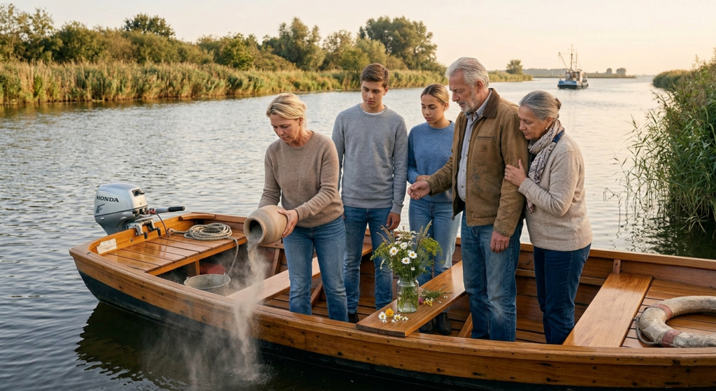as uitstrooien op het water